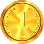 Ícone medalha dourada com numero 1