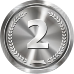Ícone medalha prata com numero 2